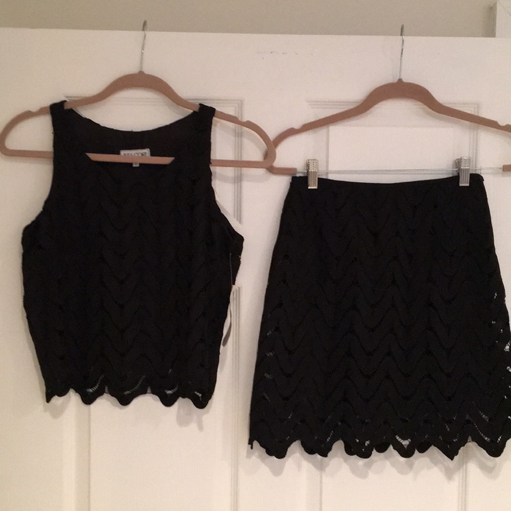Lace top and skirt set